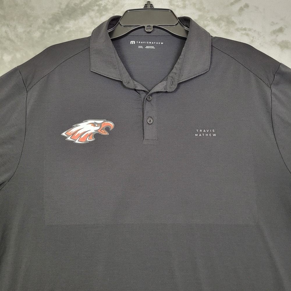 Travis Matthew Polo Shirt Mens XXL Black Golf Casual Short Sleeve LOGO